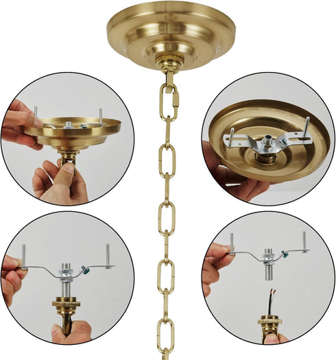 5.3 Inches 5.9 Heavy Duty Light Fixture Canopy Kit Diameter & Feet Chain Ceiling Mounting Hardware for Pendant Light