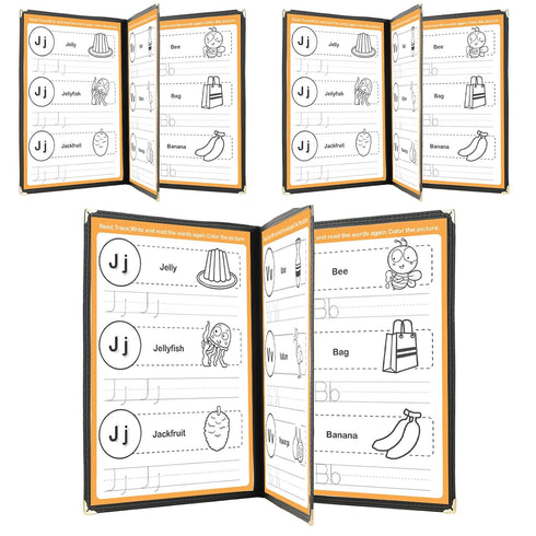 3 Pack Menu Covers 8.5" x 11" Menu Holder, Double Stitched Menu