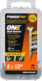 Power Pro Premium One Multi-Material Pan Head Screws, Zinc Plated Steel, #6 x ½ inch, Box of 50 Screws - Fasten in