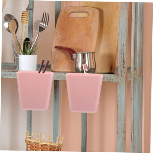 5Pcs PRETYZOOM Rolling Cart Accessories Wall Mount Hanging Cup Holder Storage Box for Organizing Pens and Remote