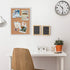 White Cork Board Bulletin Board, 24" x 18" Wooden Framed, Decorative Hanging Pin Board for Office Home School