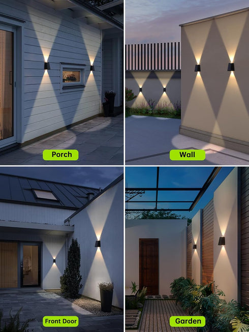 Mrzxy Outdoor Solar Lights for House Up and Down Solar Lights Dusk to Dawn Waterproof for House, Garage, Exterior