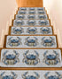 BOHOOSKYLAR Farmhouse Watercolor Stair Treads Crab Ocean Marine Life Wood Grain Indoor Non