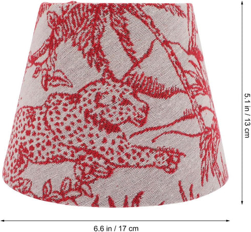 7 Inch UKCOCO Embroidered Fabric Lamp Shade Drum Lampshade for Table Lamps Tropical Rainforest Embroidery for Boho