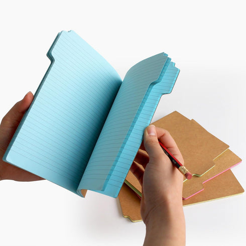Suck UK A5 Tabbed Notebook: Study Notebook, Project Note Pad & Planner, Colored Paper with Tabs, Kraft