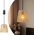 pearlstar Battery Operated Hanging Lantern Indoor Outdoor Chandelier for Gazebo Boho Rattan
