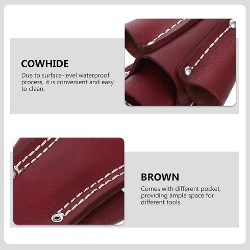 Tool Storage Bag, Cowhide Repairing Tool Bag, Portable Waist Pouch