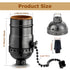 3 Pack E26/ E27 E26 FINELED Aluminous Shell Vintage Bronze Edison Pendant lamp Holder,Black DIY Accessories Screw