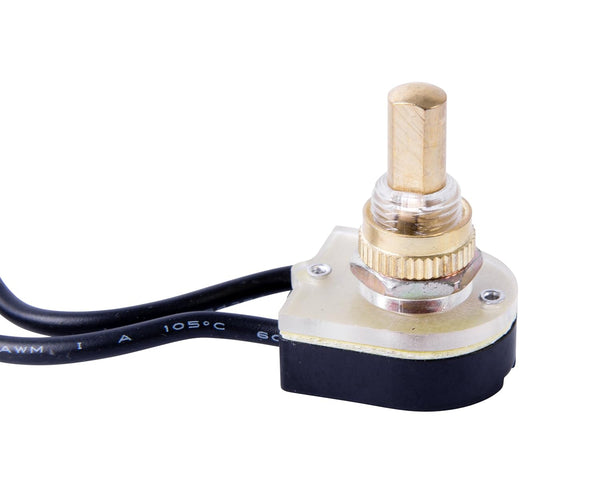 Gardner Bender GSW-25 Double Insulated Electrical Push Button Switch, SPST, ON-OFF, 6 A/125V AC, 6 inch Wire Terminal,
