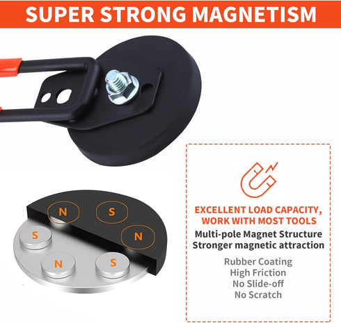 Laowu Heavy Duty Magnetic Hooks - 2.6in Neodymium Magnets for Hanging, Large Magnetic Storage Utility Hook