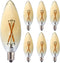 6 Pack E12 Candelabra LED Bulb 20 Watt Equivalent, 2W B10 C32