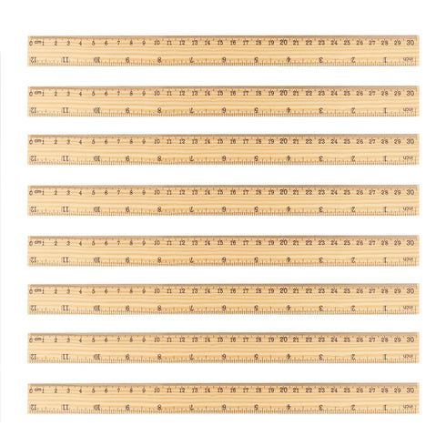 GNIEMCKIN 288 Packs Wooden Rulers, 12 Inch Double Sided Wood School Ruler for Home, Student, Office Use