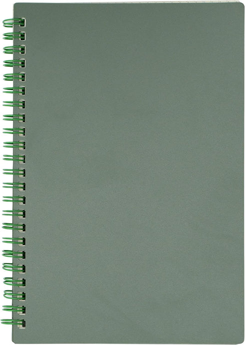 Yansanido Spiral Notebook, 4 Pcs A5 Thick Plastic Dark Green Hardcover, 8mm Ruled, 80 Sheets - 160 Pages Journals for
