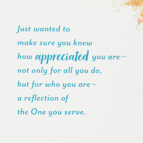 Dayspring Religious Thank You Card for Minister (Making a Difference) for Clergy Appreciation Day, Encouragement
