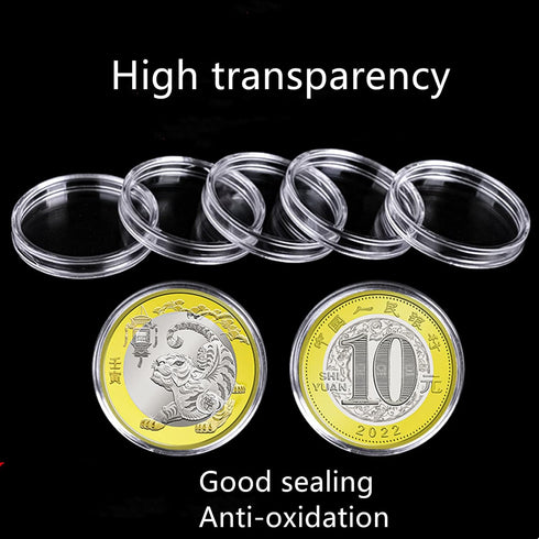 MUDOR 25 mm Coin Holder, 100 Pieces Coin Capsules with Case for Coin Collection Supplies