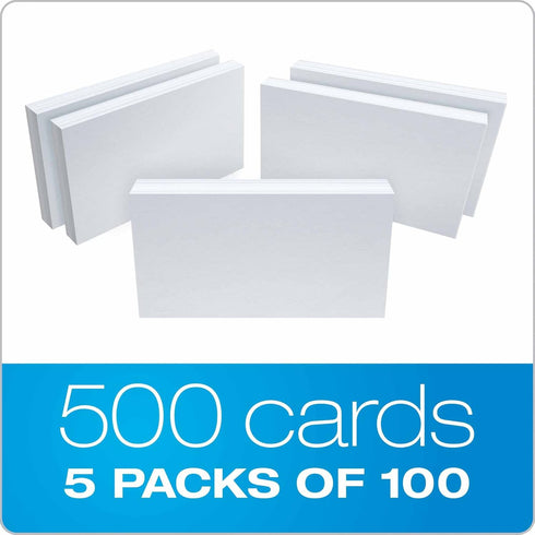 50EE 5" 8", 500 (5 Packs 100) (50) Oxford Blank Index Cards, x White, Cards