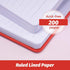 SUIN Hardcover Journal Notebooks - 6 Packs A5 Lined Journals, 200 Pages, 8.2 x 5.5 inch, Classic Ruled Notebooks