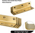 4 Pack 4 Inch 100mm L Bracket, Heavy Duty Corner Brace, Stainless Steel Shelf Bracket Angle Bracket for Shelves, Gold