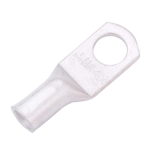 SELTERM 2pcs 8 AWG 1/4" Stud Tinned Copper Wire Lugs, Battery Cable Ends Ring Terminal Connectors