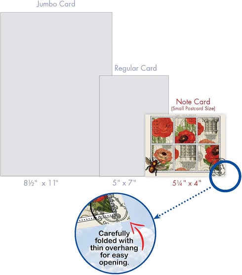 The Best Card Company - 10 Retro Blank Cards with Envelopes, 4 x 5.12 Inch, Vintage Note Cards