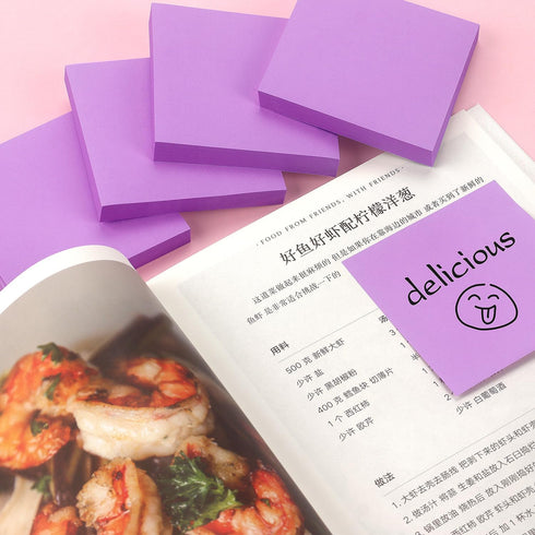 Sticky Notes 3x3 Pop Up Self-Stick Pads - Bright Colors for Office, School, Home, 4 Pads/Pack, 90 Sheets/Pad (Purple)