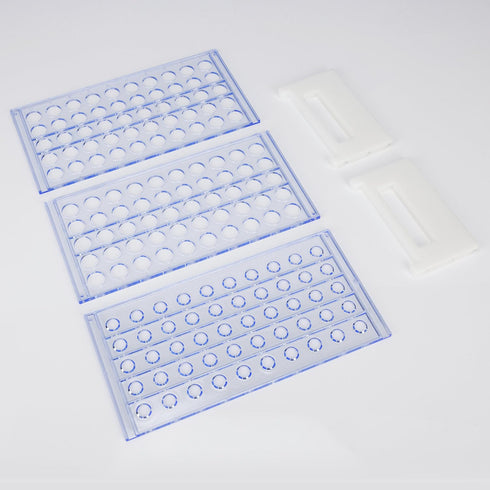 Test Tube Rack, 3-Tier Detachable Blue Plastic Holder for Laboratory Scientific Experiments
