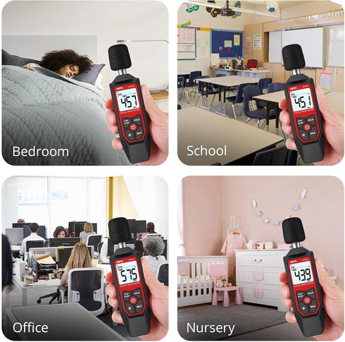 30-130dB BTNTA Decibel Meter, Digital Sound Level Meter A-Weighted, Portable SPL Tester with Backlit LCD Screen, Noise