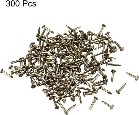 uxcell Small Tiny Nails 1.2x8mm(DxL) for Wooden DIY Decorative Pictures Boxes Household Accessories, Bronze Tone 300pcs
