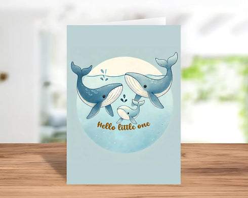 Grateful9xx Hello Little One! Card - Unique New Baby Card For Friend And