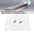 Set Chart Drawing Triangle Ruler, Acrylic Marine Triangle Clear Isosceles Triangle Ruler, Triangular for Nautical