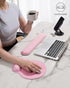 Ergonomic Mouse Pad Wrist Support Set, Memory Foam Keyboard Rest, Non-Slip Base Mousepad, Pink Set