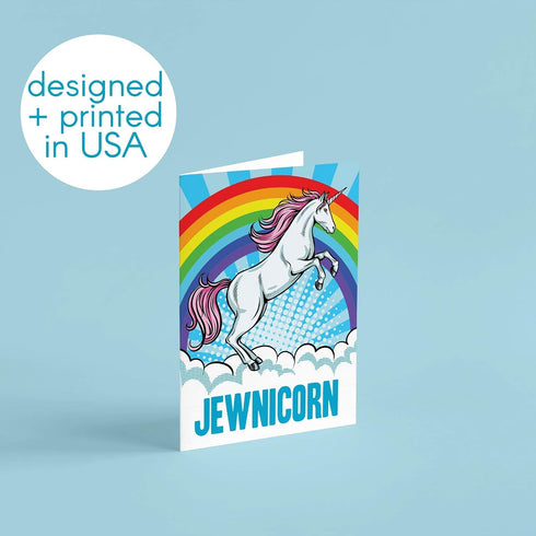 Set 24 Jewnicorn Greeting Cards Boxed - Blank Funny Jewish Rainbow Unicorn Greeting or Thank You Cards w/White