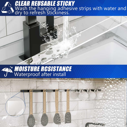 Strong Nano Double Sided Tape - Heavy Duty Mounting, Clear Removable Wall Sticky Adhesive Strips for Hanging
