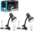 Xtricity Clip on Desk Lamp, 360° Flexible Gooseneck with 6W A19 Bulb, 10.25” Height Black Finish Reading Light (2 Pack)