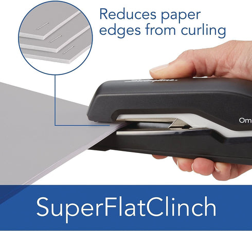 Swingline Omnipress 60 Stapler, 60 Sheet Capacity, Press Anywhere for Easier Use, Black/Gray (5000590A)
