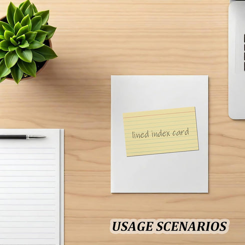 FUOYLOO 300pcs 3 5 Inches Ruled Line Index Card - X Lined On Front, Blank On Back Flash Cards for Exams Revision