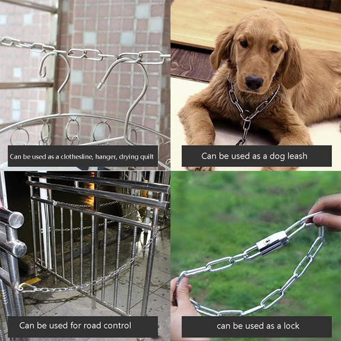 SUS304 Stainless Steel Chain Link, Light Duty Utility Chain for Home Outdoor Camping, 9.8ft Length, 0.12 inches