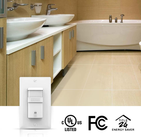 ECOELER Motion Sensor Light Switch, Occupancy & Vacancy Model Motion Activated Wall Switch, Single Pole Sensor Switch