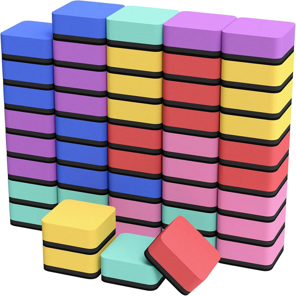 MaxGear 48 Pack Dry Erase Erasers, Magnetic Whiteboard Erasers, Mini Dry Erase for Classroom, Office, Home