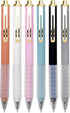 Linbsunne 1mm Medium Point Ballpoint Pens, Black Ink Work Pen with Soft Grip, Retractable, Gold Clip (6 count)