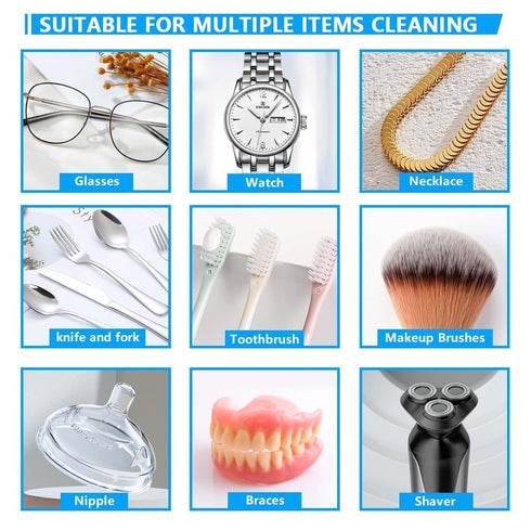48KHz 304 12oz Ultrasonic Jewelry Cleaner, Ultrasonic Cleaner Machine for Jewelry, Stainless Steel Cleaning Pod