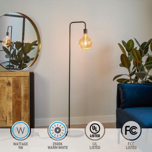 Artist Series G125 LED Globe Light Bulbs, 9W, 100W Equivalent, Amber, E26 Base, Vintage Filament, 2500K Warm White