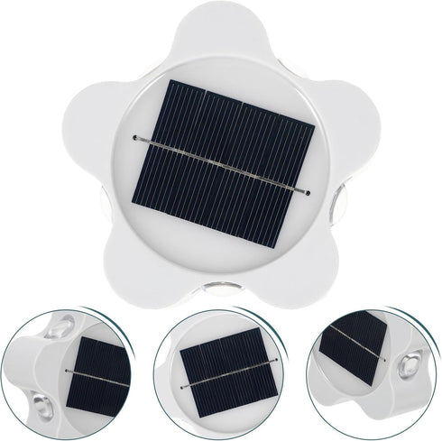 Solar Wall Lamp LED Solar Light Outdoor Plum Blossom Wall Sconce White Shell Night Light for Garden Patio Home Yard