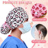 Jamntower 6 Pcs Satin Lined Scrub Caps Women Working Hat Surgical Nurse Cap Adjustable Tie Back Hats with Button