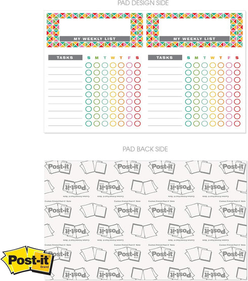 Bright Colorful Sticky Note Chore Chart, 16.25" x 11" Repositionable Planner, 52 Kids Weekly Task Lists