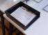 Victor 1142-5 Midnight Black Front Load Letter Tray, Matte Black with Faux Leather Tray Pad