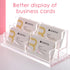 SANRUI Clear Horizontal Business Card Holder Stand - Acrylic Desktop Display Organizer for 240 Cards, 2 Tier 4 Pocket