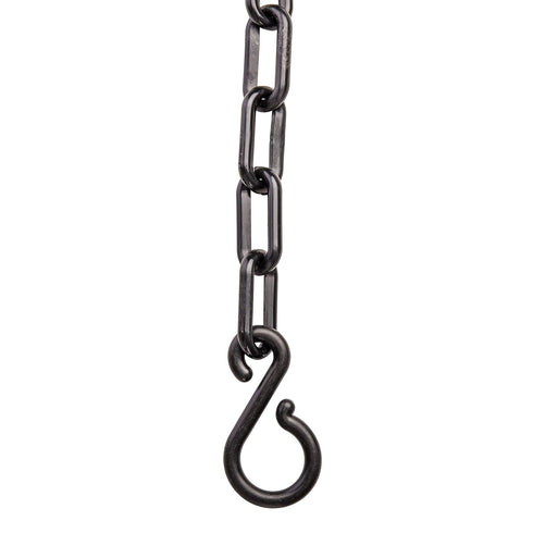 US Weight 2" x 10' Black Plastic Safety Chain, SunShield UV Resistant Technology, Made in USA