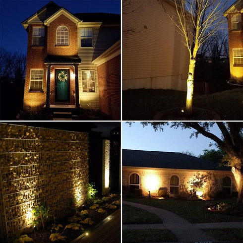 MEIKEE 7W LED Landscape Lights Low Voltage Outdoor Spotlight with Connectors, Warm White, IP66 Waterproof