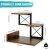 Jolitac Wood Desktop Shelf, Adjustable 3 Tier Storage Display Rack for Office Decor with Metal Frame, Brown